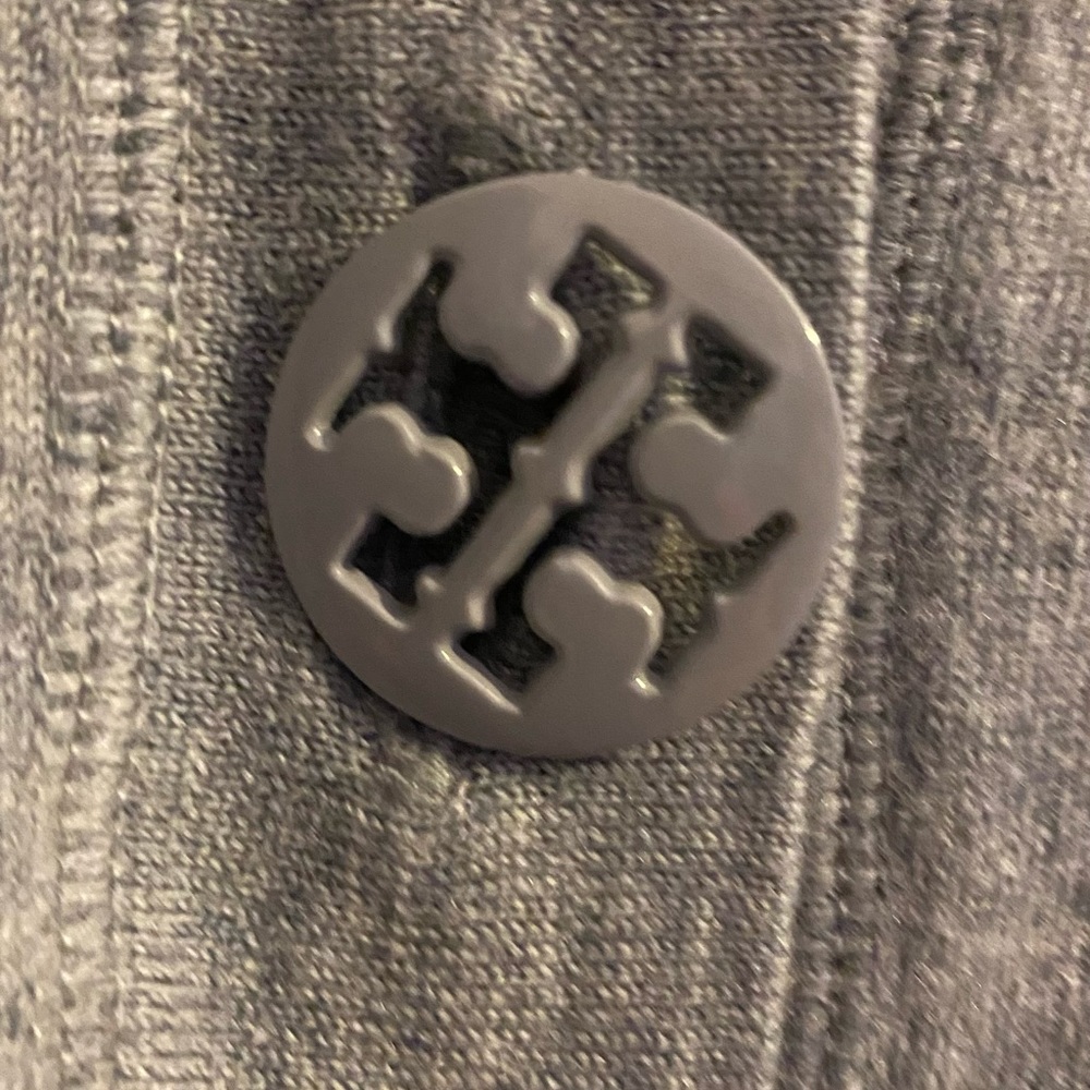 Tory Burch Gray Cardigan Grey Bottoms Size XL In Very Good Condition - Picture 3 of 5
